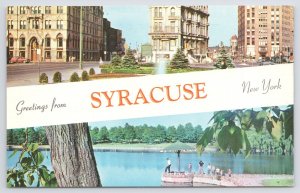 Syracuse New York~Clinton Square East~Onondaga Park~Hiawatha Lake~1950s Pc
