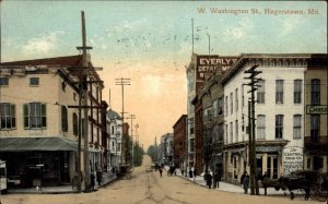 Hagerstown MD West Washington St. c1910 Postcard