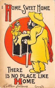 Organ Grinder With Dressed Monkey~Tin Cup~No Place Like Home~1907 Postcard