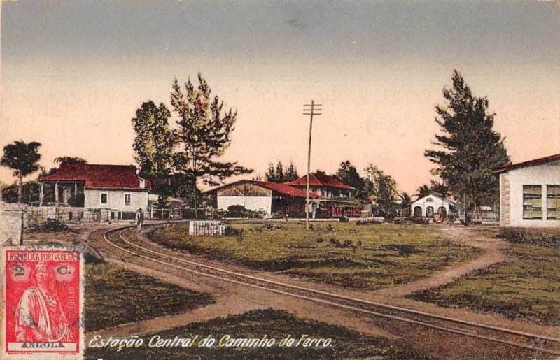 Angola? Portugal? Train Station Railroad Depot Postal Used Postcard AA1655