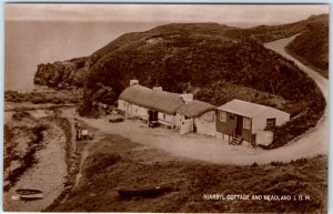 c1940s Niarbyl Cottage & Headland, Isle of Man RPPC Real Photo House IOM UK A132