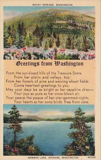 Washington Spokane Greetings From Washington 1942