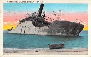 c.'34. Wreck, Concrete Ship Atlantas, Cape May Point, N.J. ,Old Post Card