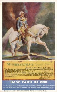 Washington Patriotic Stop Cursing Pledge General Order c1934 Vintage Postcard