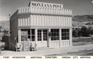 Real Photo, RPPC, Montana Post, 1st Terr. Newspaper, Montana, MT,  Old Postcard