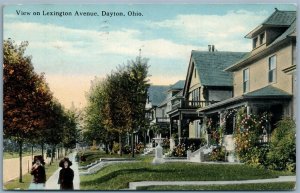 DAYTON OHIO LEXINGTON AVENUE 1915 ANTIQUE POSTCARD