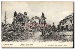 Old Postcard Lassigny Ruins of L & # 39Eglise Army