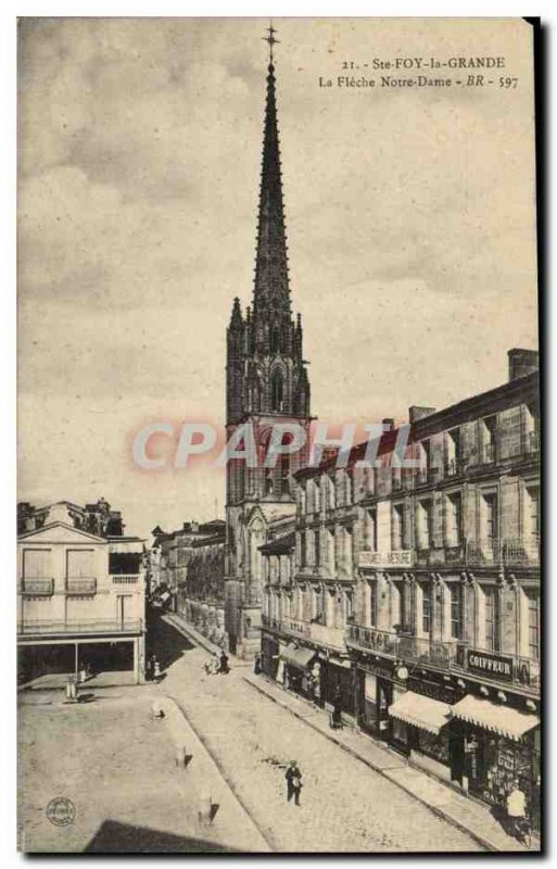 Sainte Foy la Grande Old Postcard The arrow Notre Dame (hairdresser)