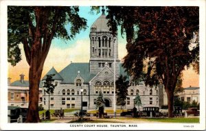 Vintage Massachusetts Postcard - Taunton  - Bristol County Court House