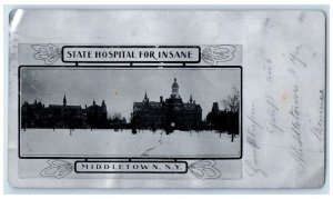 c1905 State Hospital For Insane Middletown New York NY Aluminum Metal Postcard