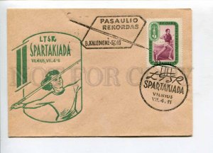 297385 USSR 1958 Lithuanian Games Vilnius javelin-throwing champion Kalediene 