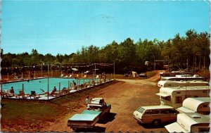 Postcard Quebec Trans-Canada Camping & Trailer Park Swimming Pool 1968 K93