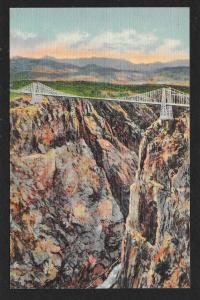 Suspension Bridge Highest Bridge in the World Royal Gorge Colorado Unused c1939