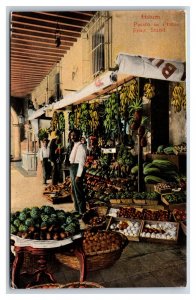 Fruit Stand in Market Havana Cuba UNP DB Postcard B19