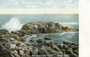 Postcard Antique View of Indian Rock at Narragansett Pier, RI.     N3