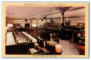 c1940's Metropolitan Cafe Largest Cafe at Miles City Montana MT Postcard