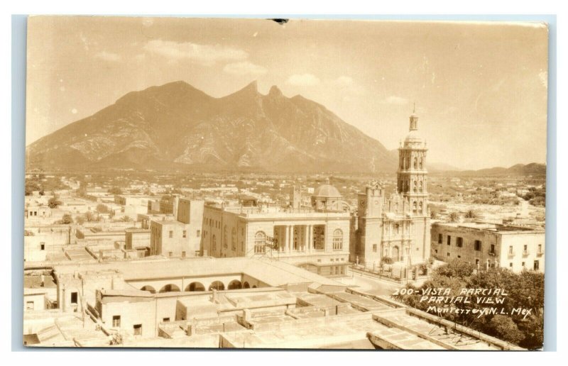 Postcard Vista Rarcial, Partial View, Monterrey NL Mexico RPPC Y62