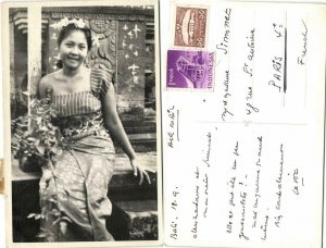 indonesia, BALI, Beautiful Balinese Girl (1950s) RPPC Postcard