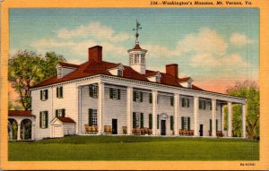 Virginia Mount Vernon Washington's Mansion 1953 Curteich