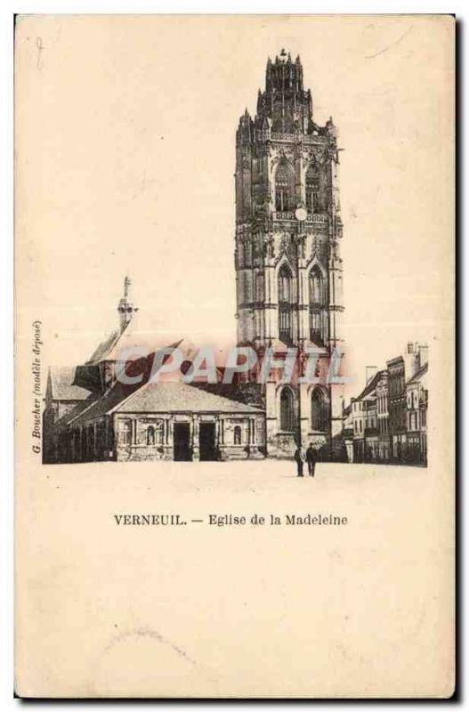 Postcard Old Verneuil Madeleine Church