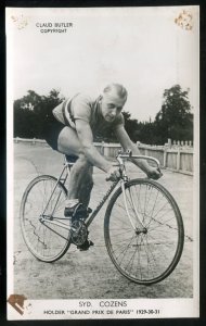 dc2007 - SYD COZENS 1930s British Cyclist Grand Prix Winner. Real Photo Postcard