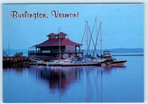 BURLINGTON, Vermont VT ~ Lake Champlain COMMUNITY BOATHOUSE 4x6 Postcard