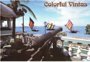 VINTAGE CONTINENTAL SIZE POSTCARD COLORFUL VINTAS LANTAKA HOTEL PHILLIPINES