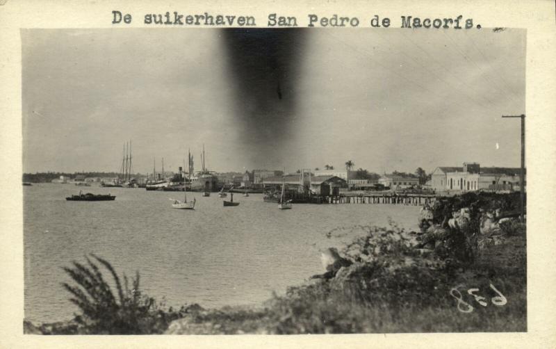 dominican republic, SAN PEDRO DE MACORÍS, Sugar Harbour (1910s) RPPC