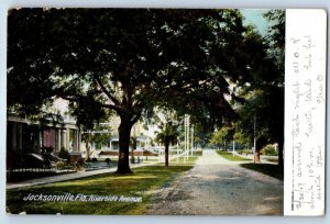 1907 Jacksonville Florida FL Vintage Postcard Riverside Avenue House Posted