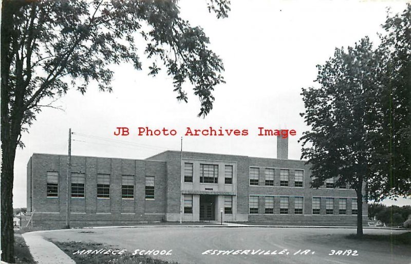 IA, Estherville, Iowa, RPPC, Maniece School, LL Cook Photo No 3A192