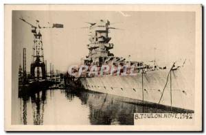 Postcard Old Army boat war Toulon November 1942