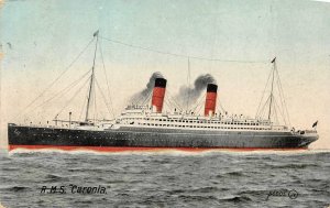 R.M.S. CAROLINA SHIP ENGLAND TO USA STAMP POSTCARD 1912