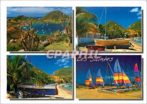 Modern Postcard Les Saintes Terre-de-Haut Bourg Antilles Francaises and harbo...