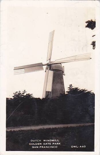 California San Francisco Dutch Windmill Golden Gate Park 1941 Real Photo