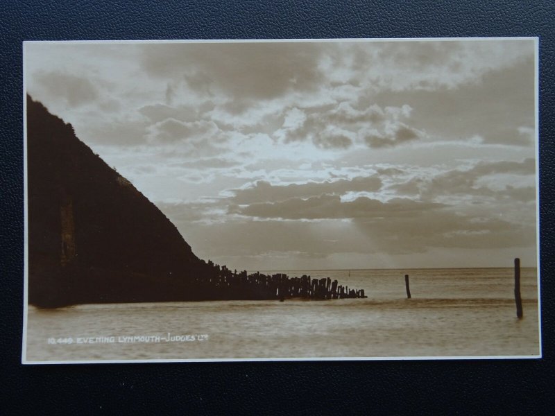 Devon LYNMOUTH Evening View Sunset c1927 RP Postcard by Judges 10449