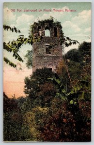 Postcard - Old Fort Destroyed by Pirate Morgan Panama