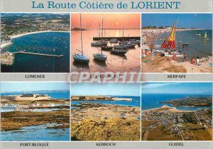 Modern Postcard The Coastal Road Lorient Colors of Brittany (Morbihan) Lomene...