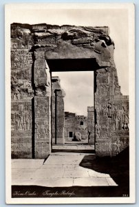 Egypt Postcard Temple Reliefs Wall with Egyptian Designs c1940's Unposted