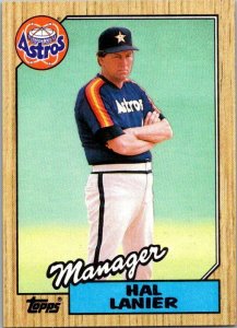 1987 Topps Baseball Card Hal Lanier Manager Houston Astros sk3348