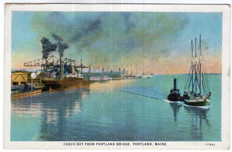 Portland, Maine, Casco Bay From Portland Bridge