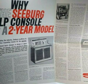 Seeburg LP Console 1962 Original Vintage Phonograph Music Foldout Brochure