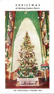 1950s Christmas Tree at Sterling Lindner Davis Store Cleveland Ohio Postcard