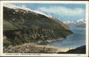 Skagway AK Down Lynn Canal c1920 Postcard