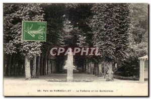 Rambouillet Park Postcard Old fountain and Inconjunctions