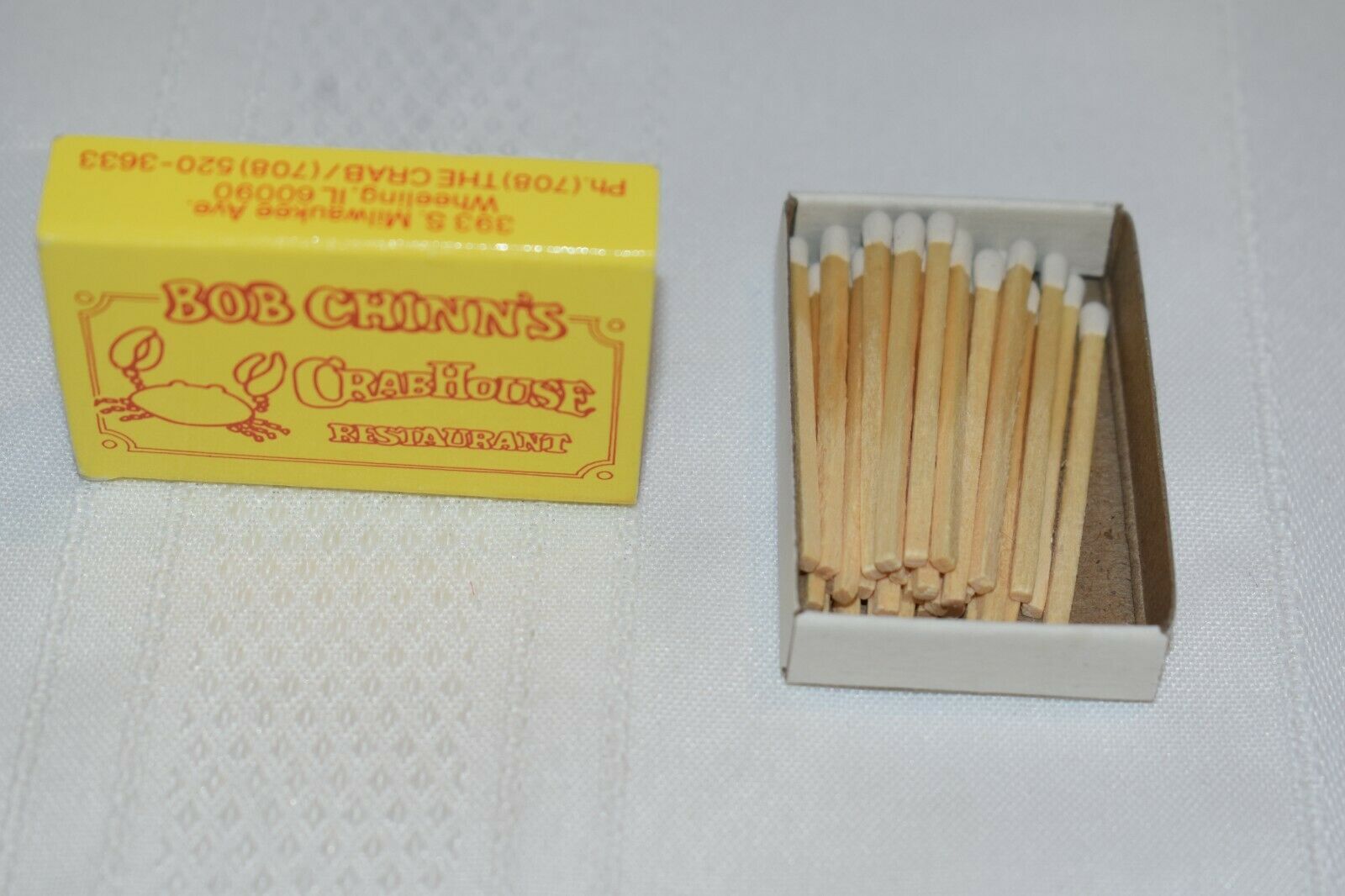 Bob Chinn's Crab House Restaurant Wheeling Illinois Matchbox | Ephemera ...