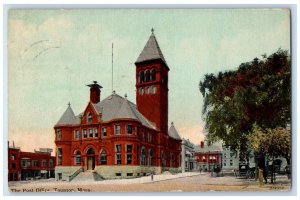 c1910's The Post Office Building Taunton Massachusetts MA Antique Postcard