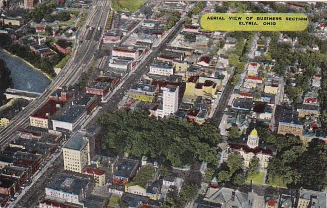 Ohio Elyria Aerial View Of Business Section