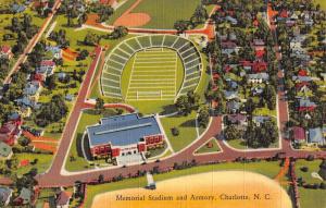 Charlotte North Carolina Memorial Stadium Armory Antique Postcard K82317