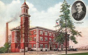 Vintage Postcard 1910's Close Up View Home Of Successful Farming Des Moines Iowa