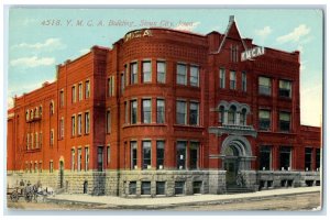 c1910's YMCA Building Street View Horse Carriage Sioux City Iowa IA Postcard